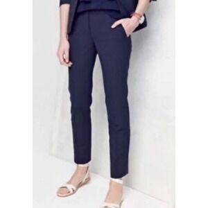 J CREW Campbell Cotton Blend Straight Leg Dress Pants Navy Blue Sz 6